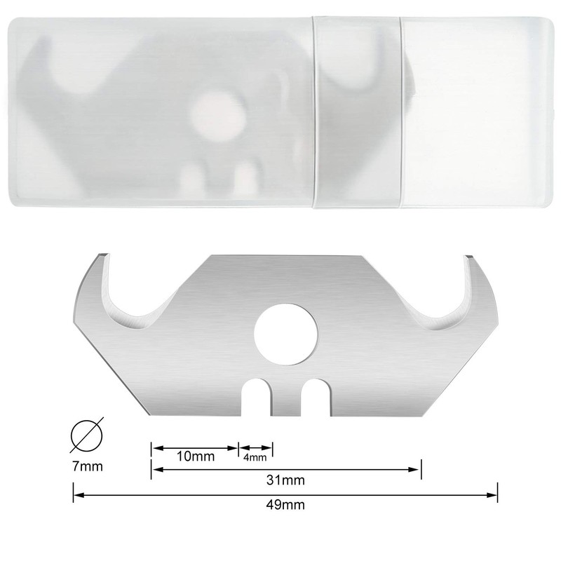 Mudder Utility Hook Blades Steel Hook Razor Knife Blades for