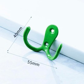 VIPERMARK 6 Pack Heavy Duty Double Prong Coat Hooks Wall Mounted Retro Double Hooks for Coat, Scarf, Bag, Towel, Key with 12 Screws