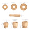 LABRIMP -in-one Garlic Press Set Bamboo Pot Pestle Food Garlic