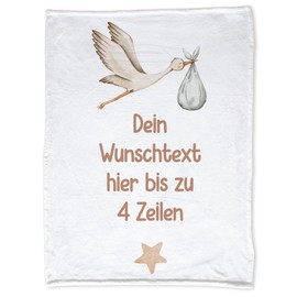 GRAZDesign Baby Blanket with Desired Text Printed in Neutral Cuddly Soft Name Blanket Baby Blanket 100 x 75 cm - Fleece Blanket