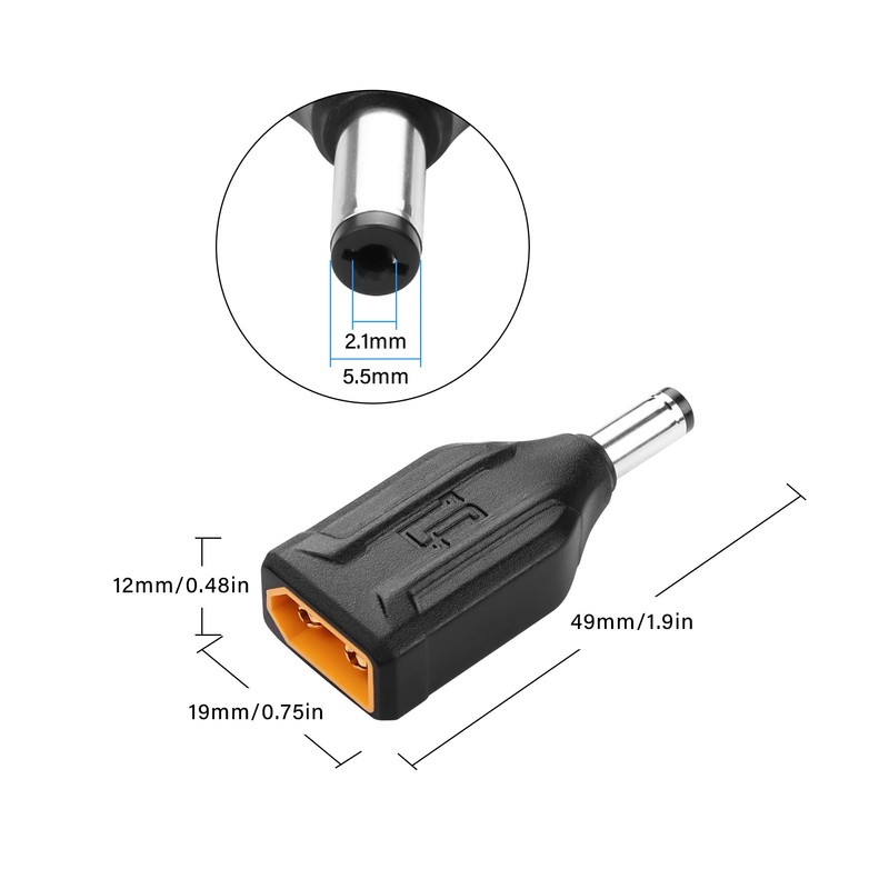 SinLoon 2 Pack XT60 to DC5521 Adapter XT60 to DC