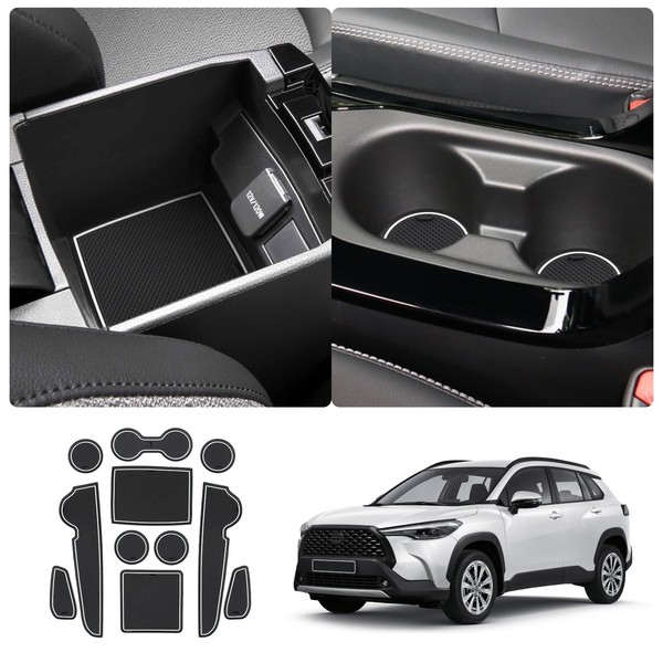 2022-2024 Toyoat Corolla Cross SUV Center Console Liners Mats Cup