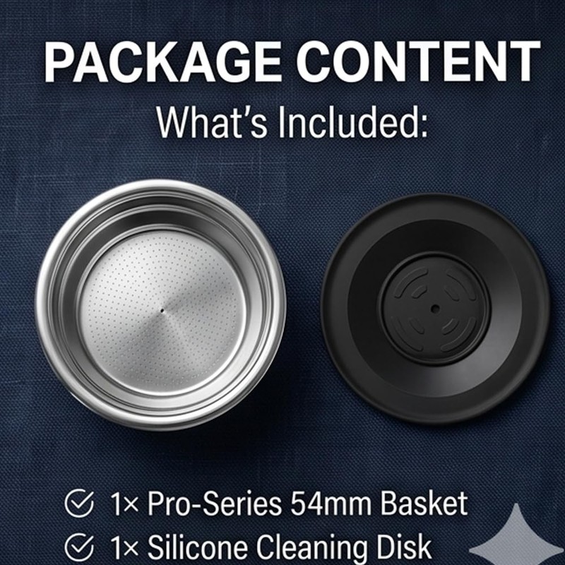 [1 Pack]54mm Dual Wall Espresso Basket for Breville 2-Cup, Precision