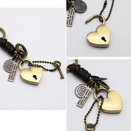 BUZZxSELECTION AC106 Women's Keychain, Stylish, Keyring, Heart, Retro Charm, Miscellaneous Goods