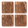 San Francisco Map Coaster, Set Of 4, Sapele Wooden Coaster