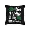 Variegated Monstera Seeds Live Leaf Monstera Deliciosa Throw Pillow