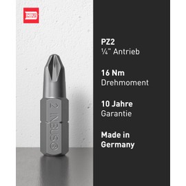 INBUS INBUS? 74452 Bit-Box PZ2  25mm (Z?hhart), 12 Stck  Made in Germany