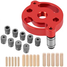 Self Centering Doweling Jig, Dowel Drill Guide 2/3/4/5/6/7/8/9/10mm Self Center Dowel Jig Handheld Drill Guide for Straight Holes Wood Panel Hole Puncher Locator Woodworking Joints Tool