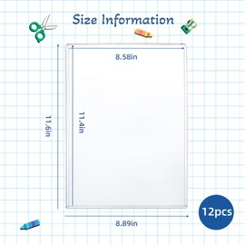 12 Pcs 8 1/2" x 11" Rigid Print Protectors Clear Rigid Toploaders Clear Sheet Protectors Plastic Paper Protector Sheets Hard Plastic Document Photo Plastic Sleeves Holder Birth Certificate Protector