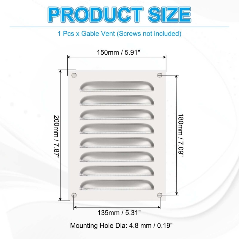 PATIKIL 8x6 Inch Stainless Steel Vent Cover, Screen Air Grille