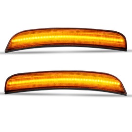 HECASA LED Side Marker Lights Compatible with 2015-2023 Chrysler 300 Replacement for 68214402AD 68214403AD Bumper Signal Parking Lamps Clear Lens + Front Yellow LED -2Pcs