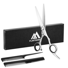 Flintronic 3Pcs Hairdressing Scissors, Professional Haircut Scissor Set, Stainless Steel Thinning Scissors, Professional Salons Hair Shears for Men Women Children Pets Home Salon Barber