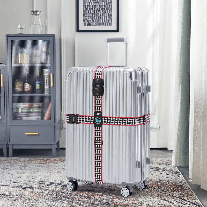 Travelkin Luggage Straps TSA Approved - Adjustable Cross Suitcase Straps