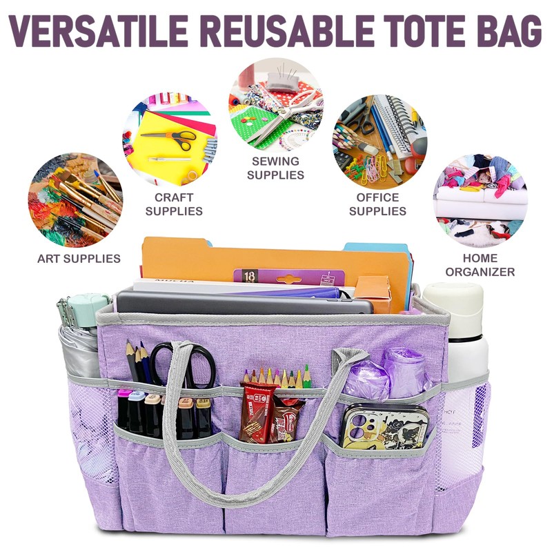 Cupohus Water-Resistant Art Organizer Tote Bag - Craft Storage Bag