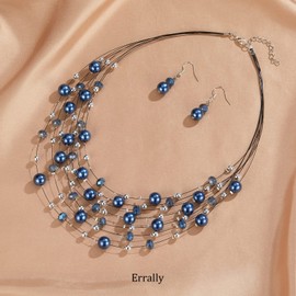 Collares de perlas en capas para mujer, gargantilla de perlas de revestimiento múltiple, joyería bohemia para mujer, regalos para mamá, Perla, Sin piedra preciosa