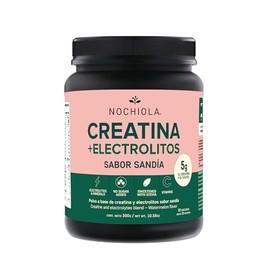 NOCHIOLA Creatina con Electrolitos, Sabor Sandía, 5g Creatina por Porción, Sin Azúcar, Endulzado con Stevia, 300g, 30 Porciones