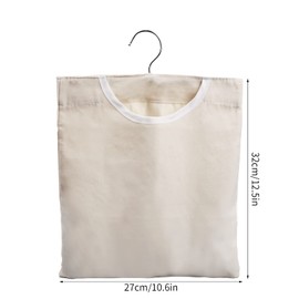 Yasmous Bag Clothes Peg Bag with Hooks Portable Washable Fabric Peg Basket Dustproof Bag Hanging Canvas Clothes Peg Bag Organiser, White, 33 x 26 cm, White, NO