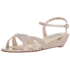 Touch Ups Women's Lena Wedge Sandal, Champagne, 8