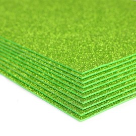 10PCS Foam Sheets Crafts,Glitter Crafts Cardstock Paper,Glitter EVA Foam Sheets Green,A4 Glitter Paper for Crafts