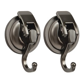 Khdrvok Wreath Hanger, Easy to Install and Remove,No Hole Punched, Gun-Black- Plated Plished Super Suction for Kitchen， Bathroom and Restroom,2Pack