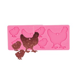 AMZTOART Bright Chicken Family Mold Make Keychain Crafts with Epoxy DIY Art Resin Moulds