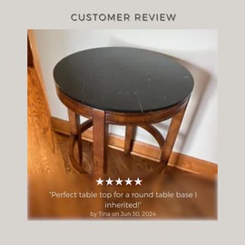 Serving Tray for Ottoman Round Black Marble Stone Centerpiece Table Top Modern Home Kitchen Bathroom Decor Organizer - 14 Inch