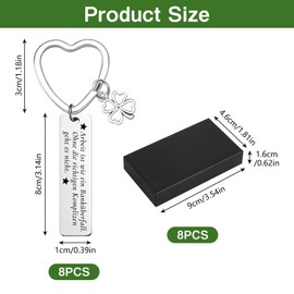 CAINCAY Key Fobs for Colleague, 8 Pieces Leaving Gift Colleagues Gift with 8 Black Gift Boxes, Thank You Gifts Small Gifts for Colleagues Employees Job Change, black