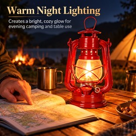 Vintage Kerosene Lantern for Camping, Portable Oil Burning Hurricane Lamp with Carry Handle for Outdoor Patio, Garden & Table Decor