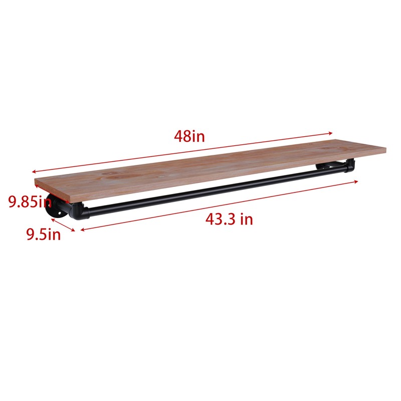 TEDIDUWA Clothes Rack 48in, Wall Mounted Garment Rack with Real