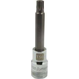 Dynamic Tools D013750 1/2" Drive Torx Head Socket with T50 Long Bit, Chrome Finish