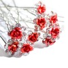 10 Rose Flower Crystal Bridal Wedding Prom Hair Clips –