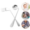 Healvian 1 Set of Curved Fork Spoons Self-Feeding Curved Utensils