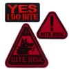 Pet Dog Bite Risk Embroidered Pacth Hook & Loop Funny