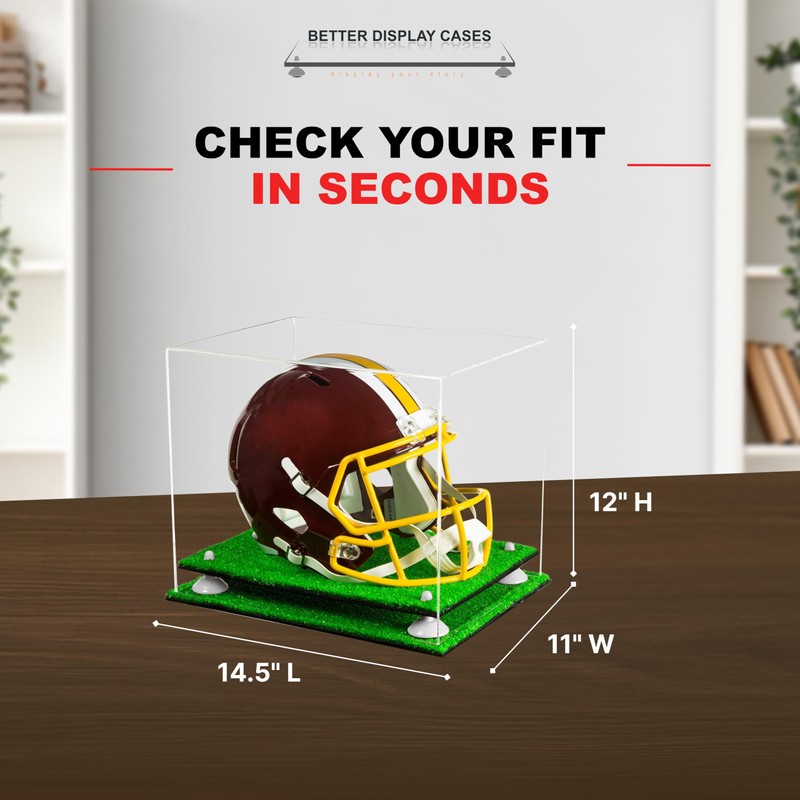 Acrylic Display Case for Full Size Football Helmet Premium Football
