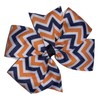 Orange & Navy Blue Chevron Pinwheel Hair Bow 4"