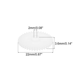 MECCANIXITY 40Pcs Plastic Gears 42 Teeth Plastic Single Gears Model 422AA Reduction Gear for RC Car Model DIY Robot,White Module 0.5