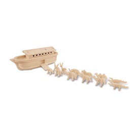 Puzzled 3D Wooden Noah's Ark Toy Puzzle Model Kit - DIY Activity Puzzle for Kids and Adults, Buildable Wooden Noah's Ark Model Toy, Educational Puzzles for Children