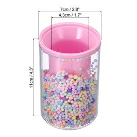 PATIKIL Pencil Holder, Acrylic Pen Makeup Brush Holder Cup Storage Desktop Organizer Stationery Caddy, Pink