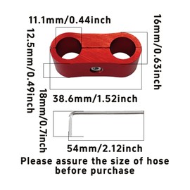 Runseaway 4Pcs 4AN Hose Separator Clamp, Red Aluminum Alloy Fuel Line Mounting Clamp, Hose Fitting Adapter for 1/4 Fuel, Oil, Brake, Water, Gas Lines with Wrench