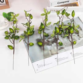 Gresorth Fake Olive Branch Mini Decoration Artificial Realistic Fruit Lifelike Plant Bouquet Vivid Imitation Party DIY Photography Prop 5pcs