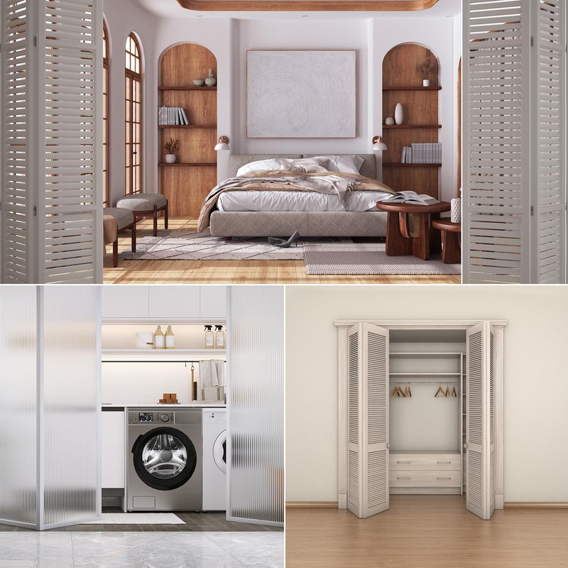 sourcing map Bi-Fold Door Hardware Kit Include Top & Bottom