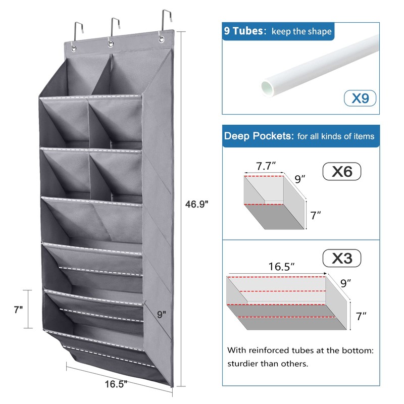 FENTEC 2 Pack Over the Door Shoe Organizer, Hanging Shoe