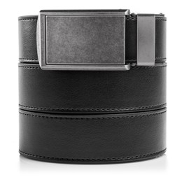 SlideBelts Men's Golf Ratchet Belt - Custom Fit - Black with Graphite Buckle (Vegan)