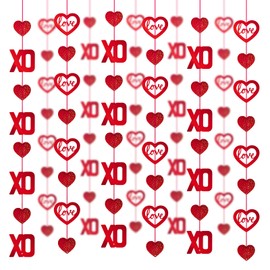SHYOSUCCE Decoration for Valentine's Day, Heart Garlands, Heart Banner, Party Decoration for Valentine's Day, Wedding, Engagement, Birthday, Anniversary Party and Graduation