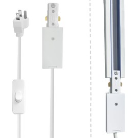 Bravsekai Track Lighting Live End Cord Kit, 9.84FT H Track Live End Feed Connector, Suitable for H Type Single Circuit 3-Wire-1 Track Lighting Systems