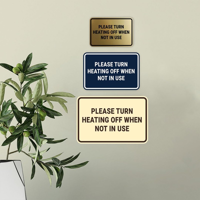 Signs ByLITA Classic Framed Please Turn Heating Off When Not