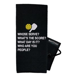 Wolf Golf Towels Toalla de Pickleball - Toalla de Pickleball Whose Serve - Regalo de Pickleball - Toalla de Pickleball Divertida Bordada - Regalo de jubilación de Pickleball Gear