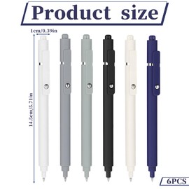 Ptwola 6 Pcs Gel Pens Fine Point Smooth Writing Pen Quick Dry Black Ink Pens High-End Series Ballpoint 0.5mm Colored Gel Pen Cute Office School Supplies Gifts for Women Men Journaling Note Taking