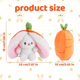 Darryy Hasen Verstecken Plüsch, Osterhase Plüschtier,18cm Hase Stofftier,Plush Hasen Karotten,für Kinder Jungen Mädchen Osterparty-Dekoration Geschenk