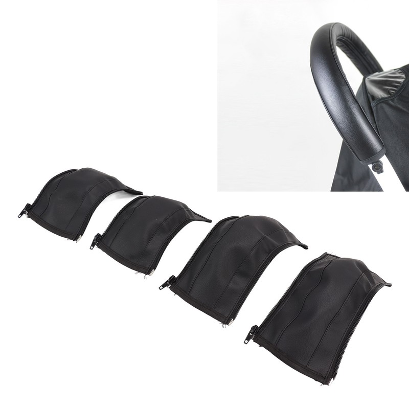4pcs Stroller Handlebar Cover Waterproof Sweat Absorbing Strong Grip PU